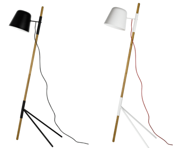 Outrigger Floor Lamp - shown in black and white.